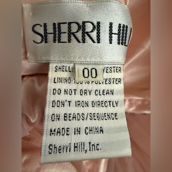 Sherri Hill Floral Embellished Peach Gown Prom Dress Size 00 - Picture 9 of 10